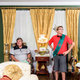 King Andrew I, the thirteen-year-old ruler of Briarwood poses with his grandfather JoDee Benoit, while attending MicroCon 2017 in Stone Mountain, Georgia, as the last stop on their summer road trip on June 23, 2017. Briarwood claims over 30 citizens, and is named for the street in his hometown of Bourbonnais, Illinois